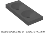 Plan vasque double lavabo circulaire ⦰ 30 cm sur mesure Largeur 100 à 201 x P 40 à 51 cm Finition lisse 10 couleurs au choix, Anti bactérien Résine Akrytan® Livraison Offerte.